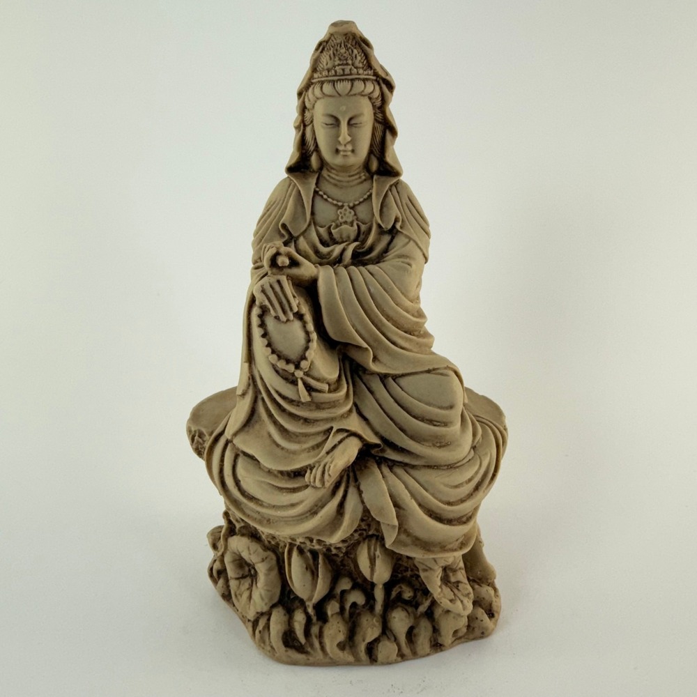 Kwan Yin Kanzeon Statue 7" Compassion Buddha Zen Serene Meditation Altar Peace